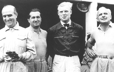 da sinistra Giuseppe Farina, Alberto Ascari, Mike Hawthorn e Luigi Villoresi