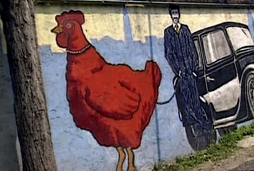 Un murales dedicato a una delle stravaganze di Gigi