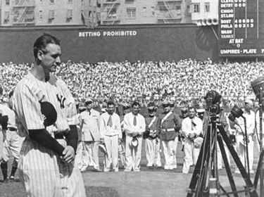 il commiato di Lou Gehrig