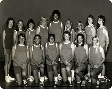 La squadra dell'Università di Houston: Flo fu la prima atleta donna a ricevere una borsa di studio